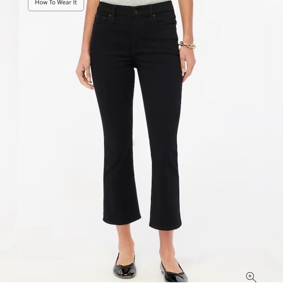 J. Crew Denim - J Crew Curvy Mid-Rise Flare Crop Black Jeans size 29